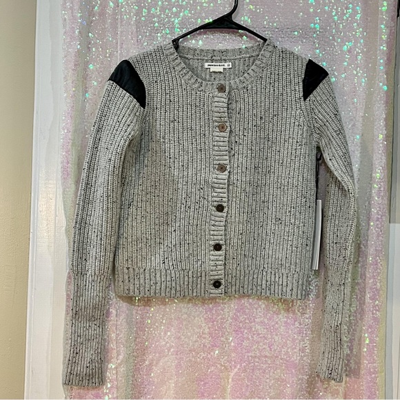 NEW Paper Denim & Cloth Beige Flecked Wool Button Up Cardigan Sweater - Picture 2 of 15